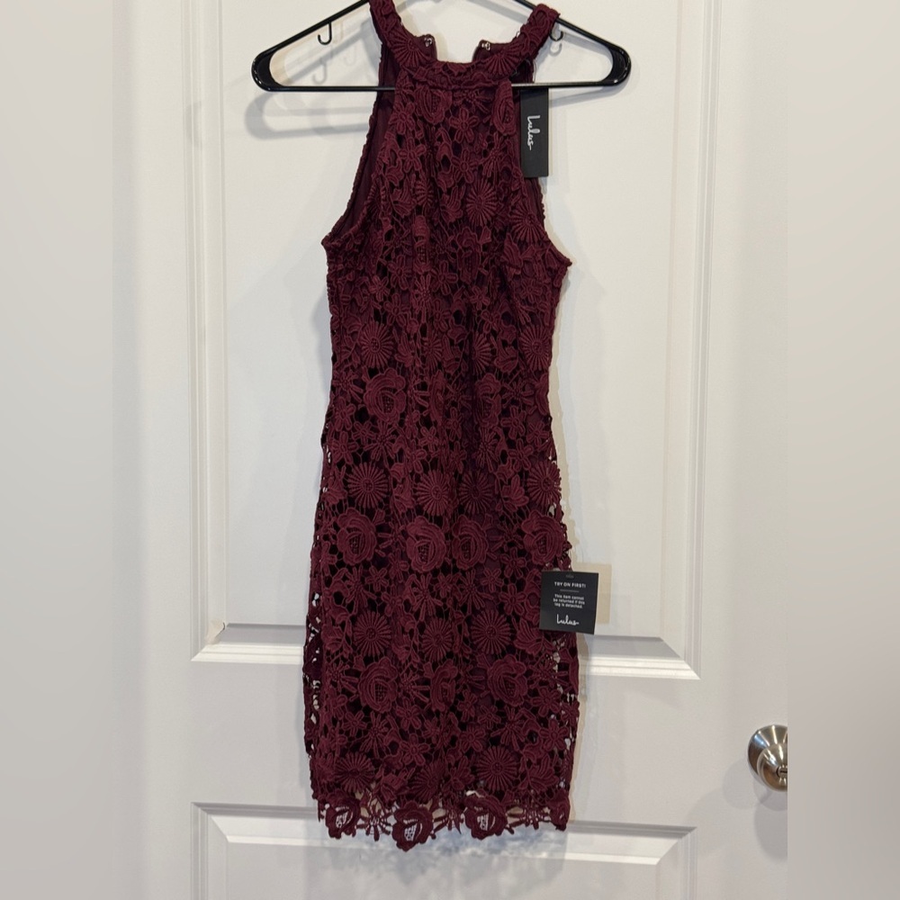 Lulu's Red Halter Bodycon Mini Dress - Picture 3 of 13